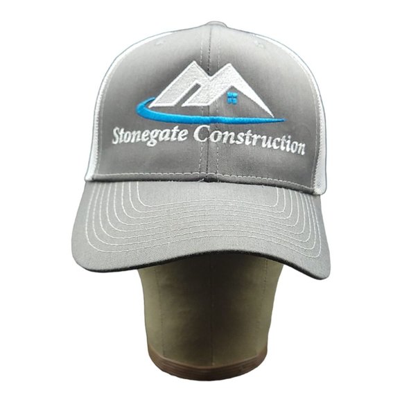 Stonegate Construction Mesh Snapback Cap Trucker Baseball Hat Cobra Gray White - Picture 7 of 12